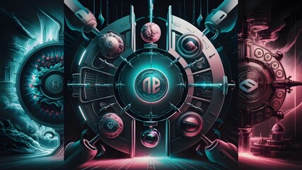 technology background magic door