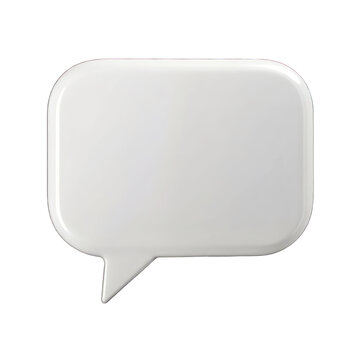 Blank white speech bubble isolated on transparent background
