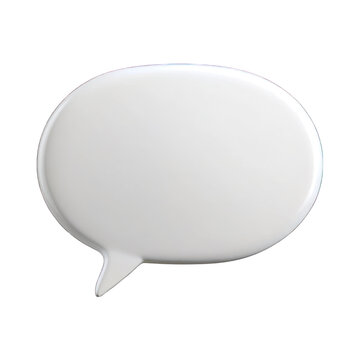Blank white speech bubble isolated on transparent background