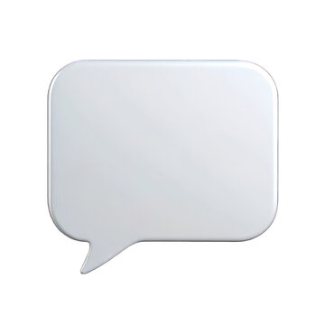 Blank white speech bubble isolated on transparent background