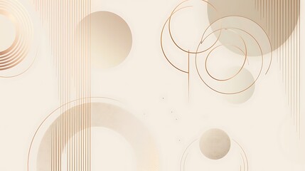 A minimalist geometric abstract background with simple shapes such as circles and lines in muted tones, creating a calm and elegant visual effect.