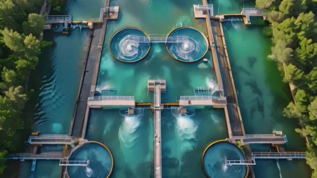 A sustainable waste water management system for industrial wastewater in plant tanks, eco-systems, scenic, outdoor, and water treatment.