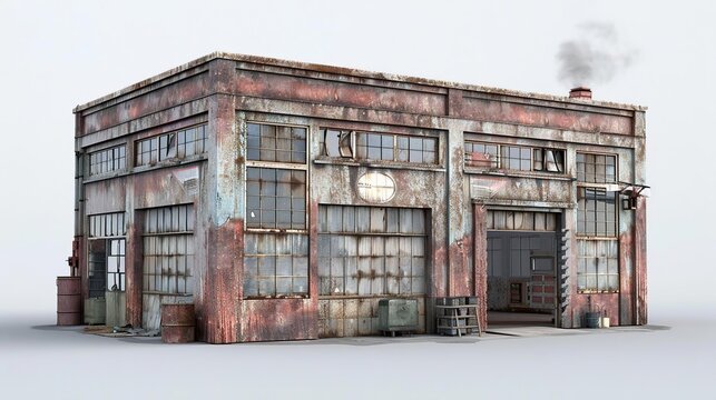 Abandoned Industrial Building 3D Model