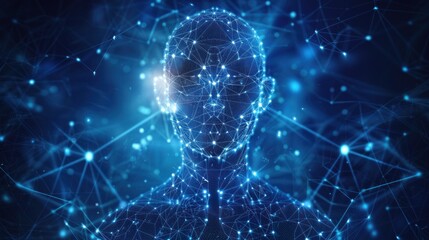 Human body limb with network lines symbol digital screen view