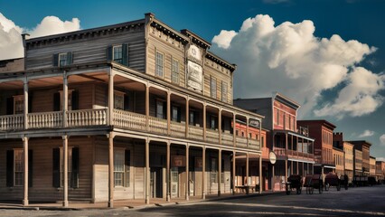 Sunny Days in the Old West: A Streetscape of Yesteryears