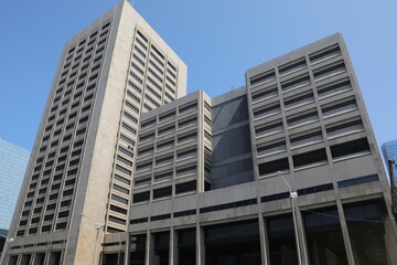 Justice Center Complex. Police, Court and prison facility in the city of Cleveland, USA. Built in 1977 as a modernism styled building.