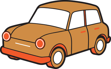 Cartoon-style colorful car vector art illustration with a white background