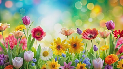 Beautiful background of colorful spring flowers, spring, flowers, background, blooming, nature, petals, vibrant, garden, fresh