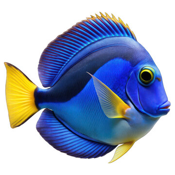 recommend clip art: Blue tang fish isolated on transparent background