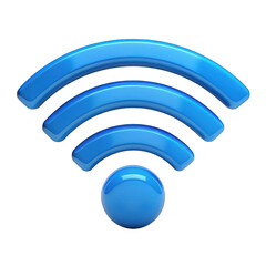 Blue wifi icon isolated on transparent background