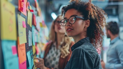 A group of colleagues sharing ideas for a new digital marketing campaign