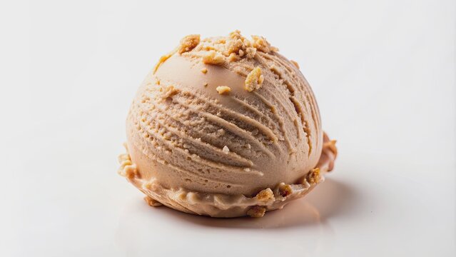 Hazelnut ice cream ball isolated on background , Hazelnut, ice cream, dessert, sweet, frozen, treat, scoop, creamy, delicious