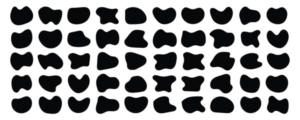 Fototapeta premium Blob shape vector set. Collection of amoeba abstract forms for design and paint. Vector illustration 