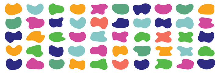 Blob shapes colorful collection vector design elements. Collection from abstract forms for design stains and paint. Liquid silhouette drop in modern style