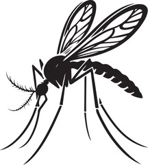 Mosquito vector silhouette illustration. Flying mosquitoes black silhouette isolated. Insect flock in air. 
