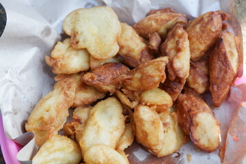 close up photography of fried banana food 