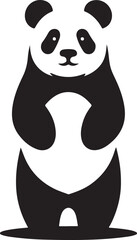 Panda silhouette vector illustration art. Simple panda logo vector illustrations. Panda bear silhouette Logo design vector template 
