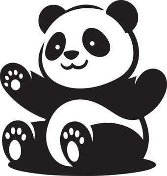 recommend clip art: Panda silhouette vector illustration art. Simple panda logo vector illustrations. Panda bear silhouette Logo design vector template 