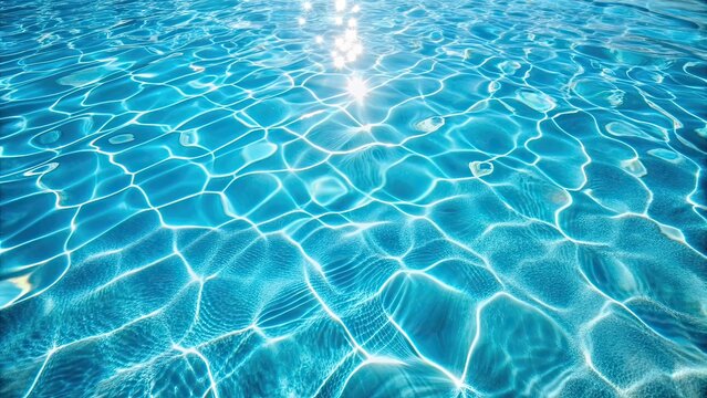 Crystal clear water pool background with rippling reflections of sunlight, water, pool, background, clear, crystal, rippling
