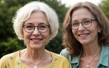 カップル, 女, シニア, 高齢者, 古い, ファミリー, 人々, 笑みを浮かべている, 