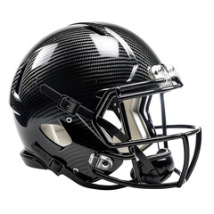 Naklejka premium Sleek Black Football Helmet with Carbon Fiber Design