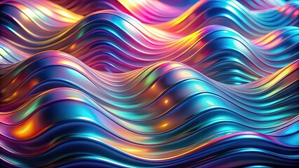 Obraz premium Abstract holographic waves background with a futuristic and dynamic design , holographic, waves, abstract, background