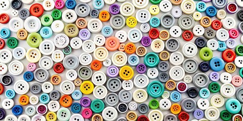 Colorful array of buttons for craft projects, buttons, colorful, arranged, array, craft, DIY, projects, sewing