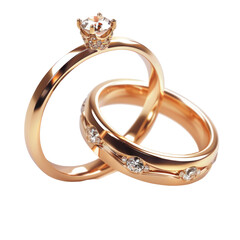 Elegant Rose Gold Wedding Rings with Diamonds
