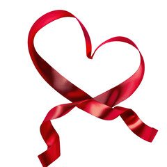 Elegant Red Ribbon Heart, Minimalist Valentine's Day Concept