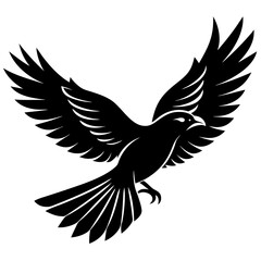 Flying birds silhouettes on white background.