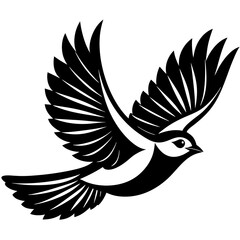 Fototapeta premium Flying birds silhouettes on white background.