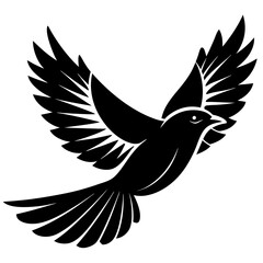 Flying birds silhouettes on white background.