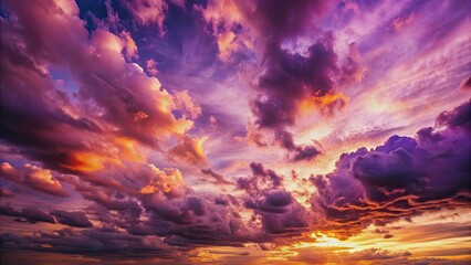 Fototapeta premium Abstract purple sky with dramatic clouds at sunset, purple, sky, abstract, sunset, dramatic, cloudscape, tranquil