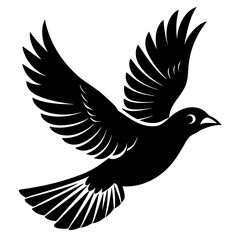 Obraz premium Flying birds silhouettes on white background.