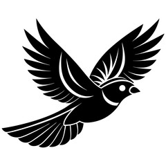 Flying birds silhouettes on white background.