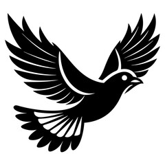 Flying birds silhouettes on white background.