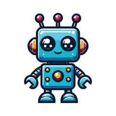 Naklejka premium Cute cartoon robot logo