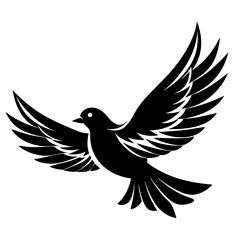 Flying birds silhouettes on white background.