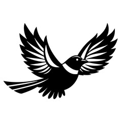 Flying birds silhouettes on white background.