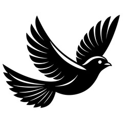 Obraz premium Flying birds silhouettes on white background.