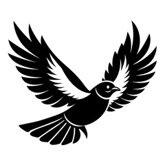 Flying birds silhouettes on white background.