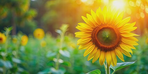 Bright and vibrant sunflower in full bloom , sunflower, summer, nature, yellow, petals, garden, beauty, plant, floral, sunshine