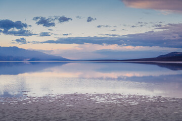 Manly lake in the morning. Death Valley, CA USA.