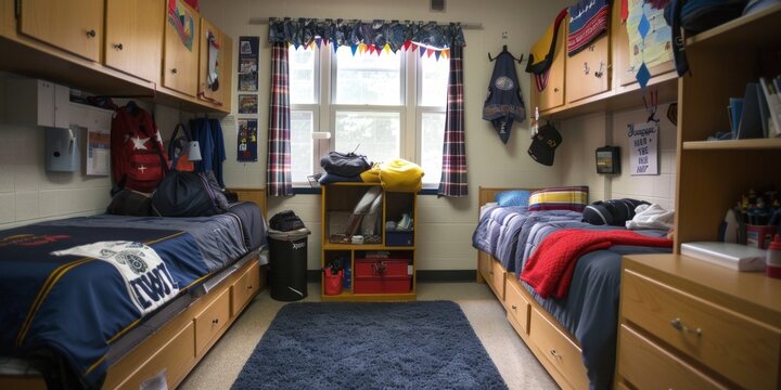 Back-to-School Transition: College Students Embrace New Beginnings in Dorm Life. Autumn Campus Move-in Day Marks Exciting Milestone for Freshmen and Returning Undergraduates. University Welcome Week F