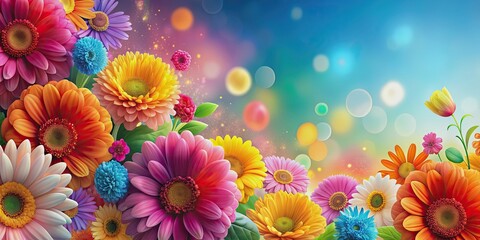 Fototapeta premium Abstract flower background in vibrant colors , floral, backdrop, design, artistic, bloom, petals, botanical, nature