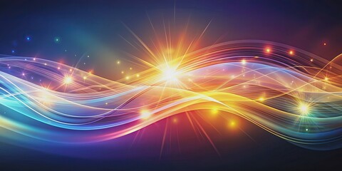 Obraz premium Abstract background with flowing waves of light, light, abstract, wave, background, energy, design, graphic, pattern, flow