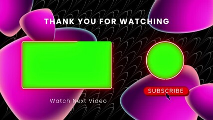 motion graphic end screen suitable for channel with all content. end screen template with gradient shape