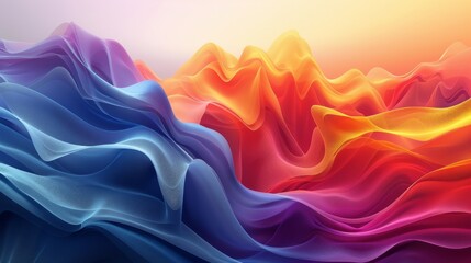 Obraz premium Abstract digital landscape with vivid colors and dynamic, flowing shapes