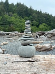 stack of stones on a beach