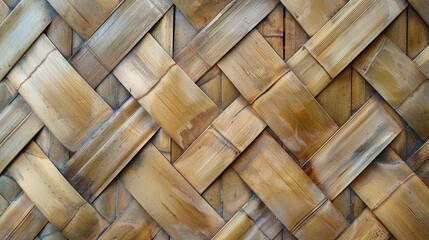 Fototapeta premium Wall pattern created with bamboo weaving
